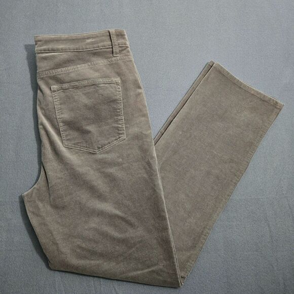 Talbots Women 12 Gray High Rise Corduroy Straight Leg Pants - Picture 2 of 14